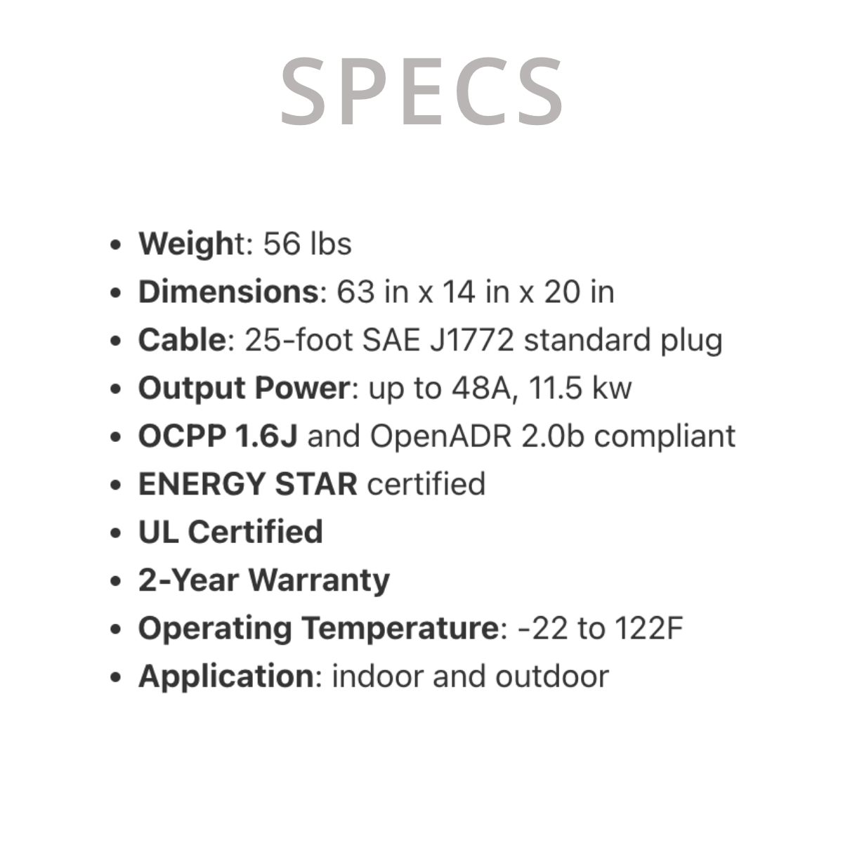 Commercial EV Charger CSE1 on Pedestal, Level 2 EV Charger