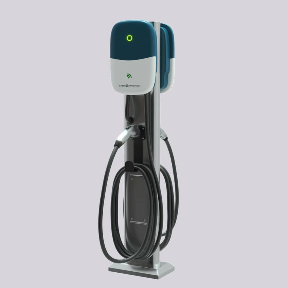 Commercial Dual EV Charging Station, Dual CSE1 Level 2, 48A, RFID
